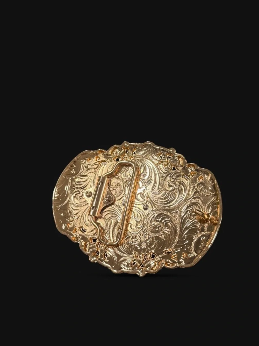 Western Gold-Tone Longhorn Belt Buckle